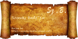 Szondy Beáta névjegykártya